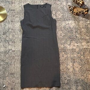 Theory Sleeveless Midi Sheath Dress in Charcoal Gray